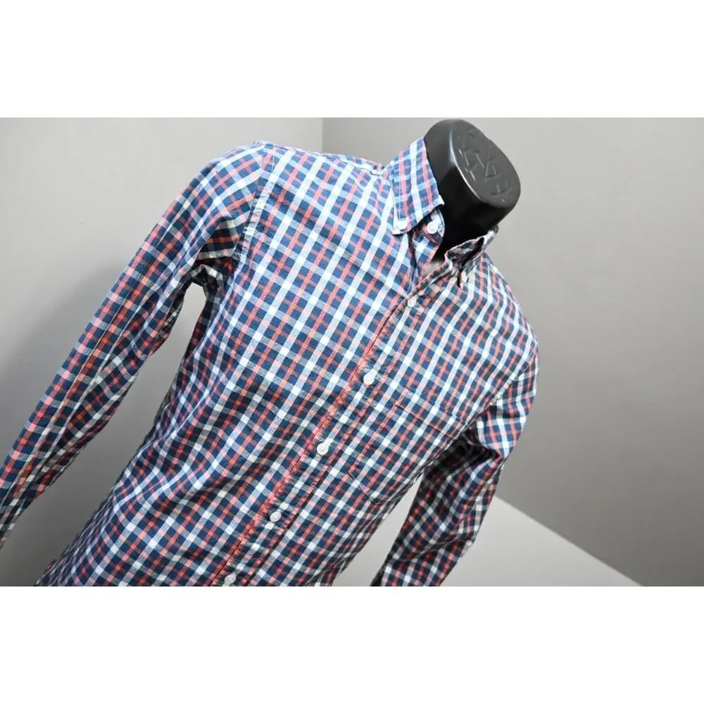 J Crew Flex‎ Oxford Slim Fit Dress Shirt Plaid Button Up Mens XS XSMALL